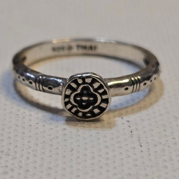 Silpada Sterling Silver Belle Fleur Stack Circle Ring Sz 7 R2466 - Picture 2 of 6